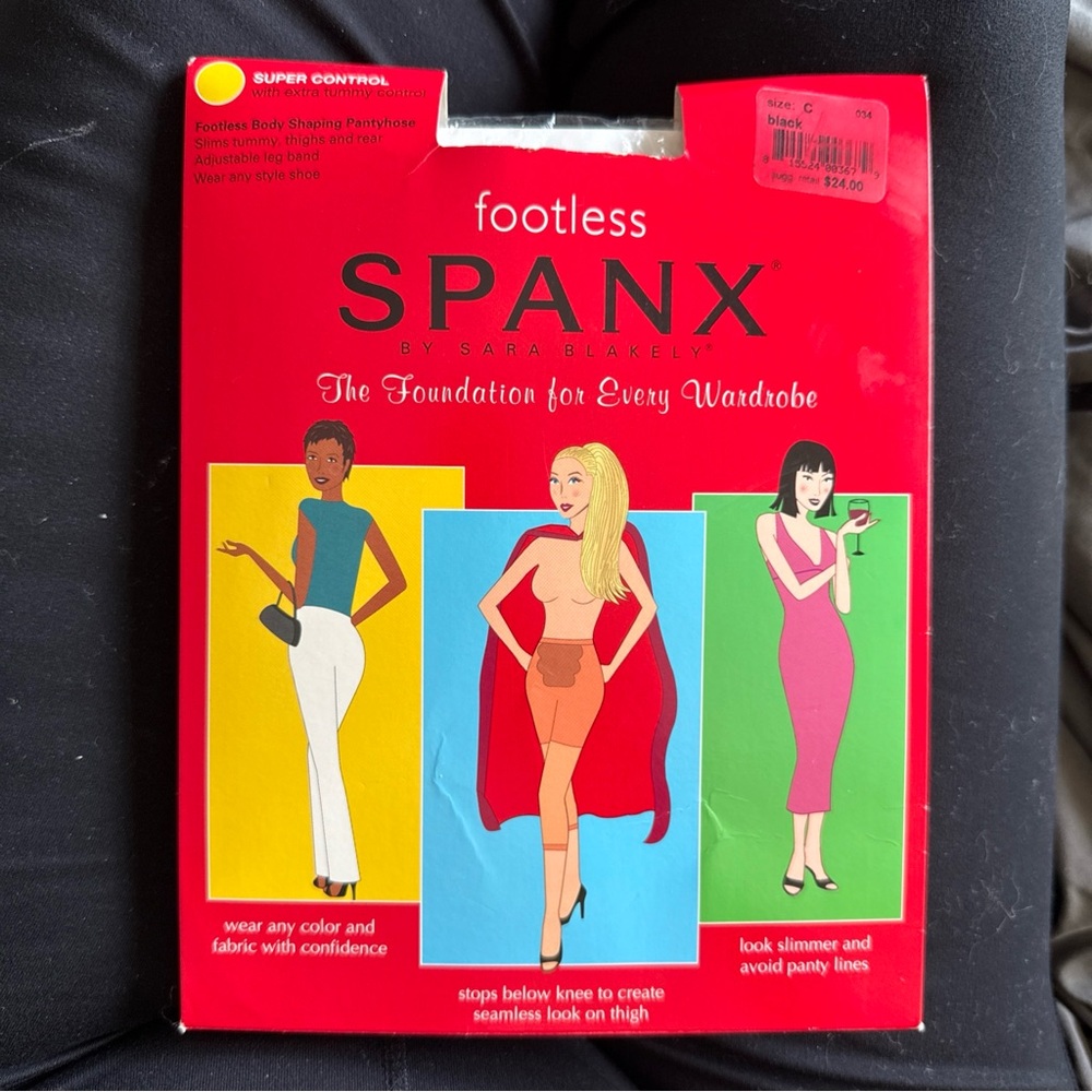 NEW Spanx Super Control Footless Body Shaping Pantyhose Size C Black‎ 034